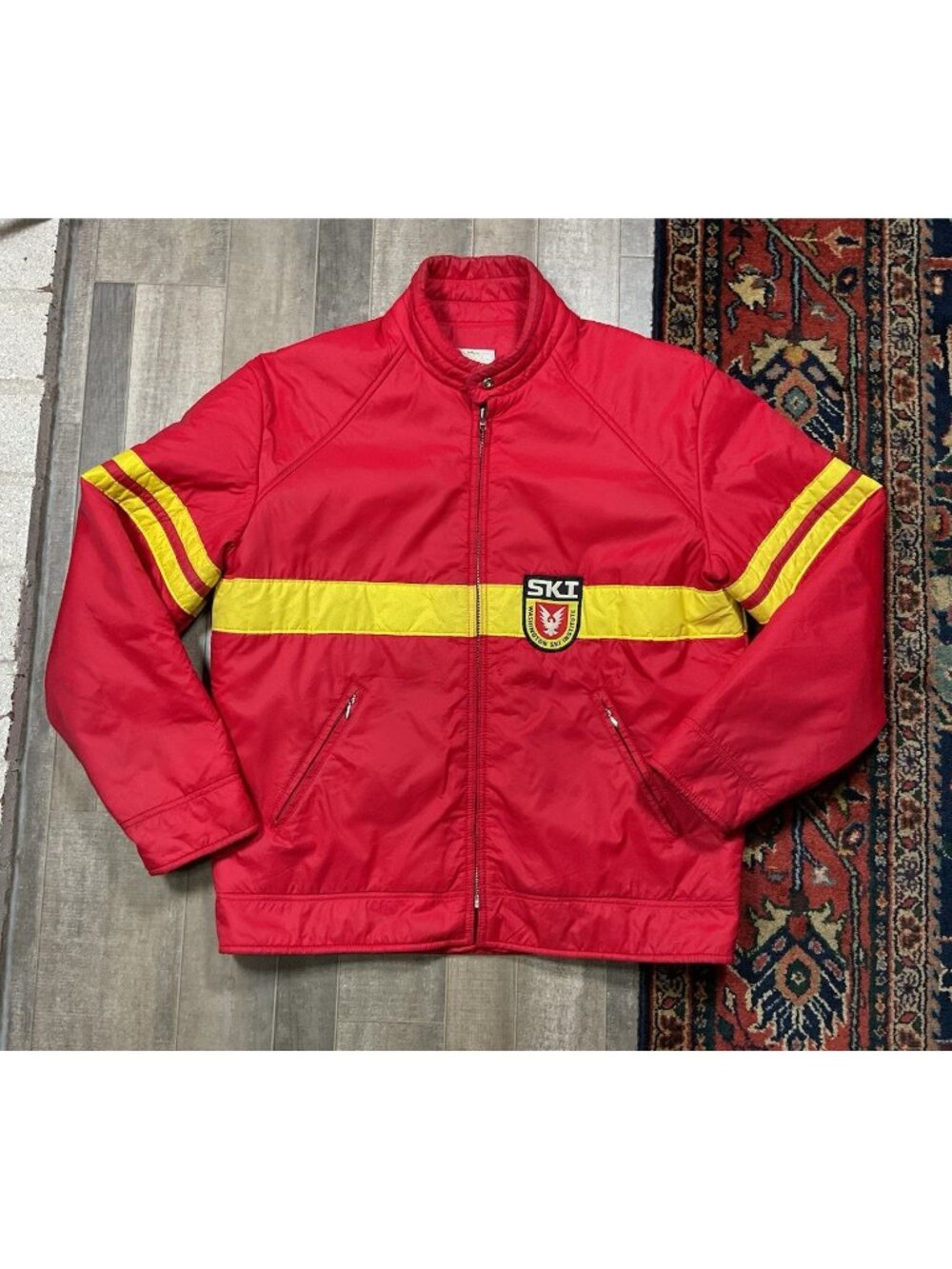 VTG Roffe Washington Ski Institute RARE True Vintage Red Yellow Jacket USA XL